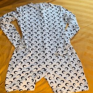 Marine Serre jumpsuit - White with Black Moons